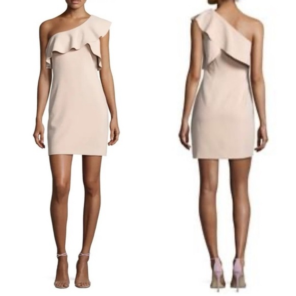Elizabeth and James Blush One-Shoulder Dress - Picture 1 of 4